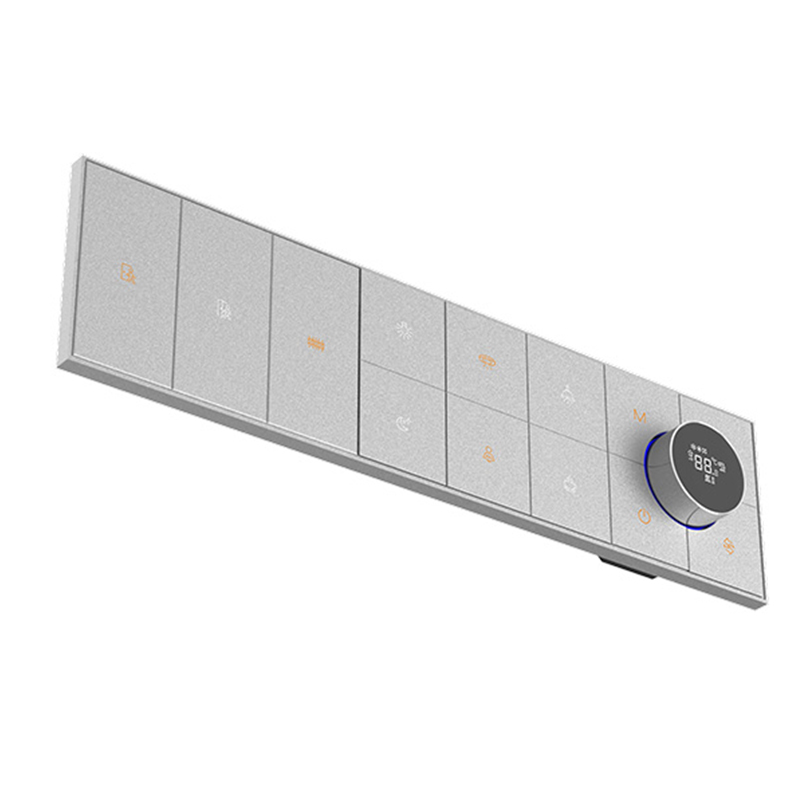 knx metal thermostat and switch panel