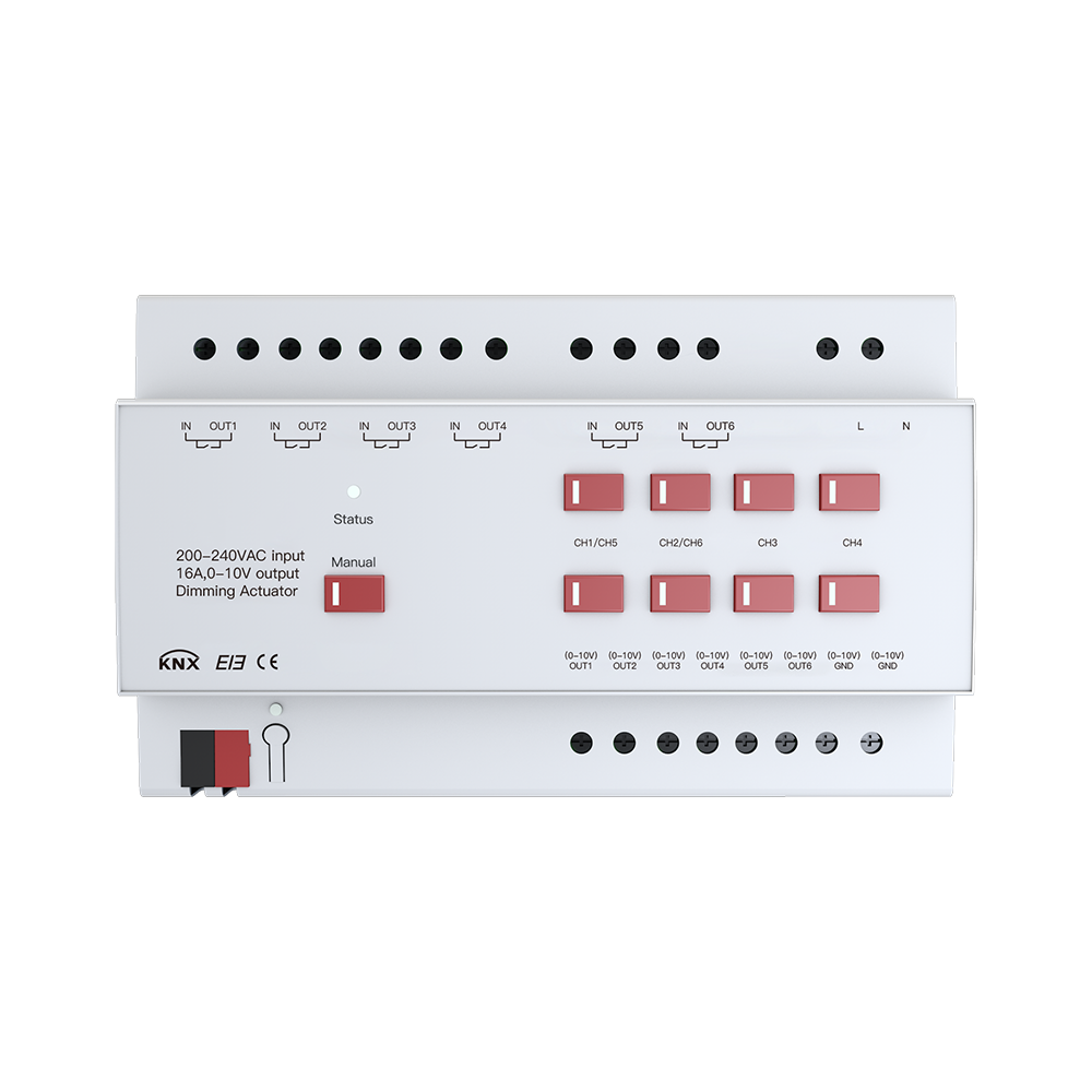 6 circuit 0-10V dimming actuator